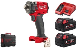 Kompaktowy klucz udarowy Milwaukee ½” 339Nm 18V M18FIW2P12-502X w walizce 2x aku. 5Ah ładowarka