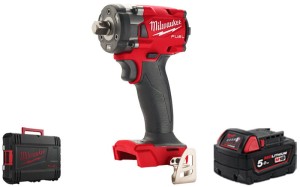 Kompaktowy klucz udarowy Milwaukee ½” 339Nm 18V M18FIW2P12-0X w walizce +aku.  5.0Ah, bez ładowarki