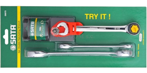 Klucze płasko - oczkowe z podwójną grzechotką Gearwrench SATA zestaw 3 szt.