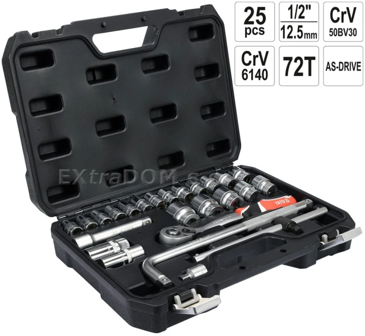 Zestaw narzędziowy Yato 1/2'' 25cz. w walizce 38741