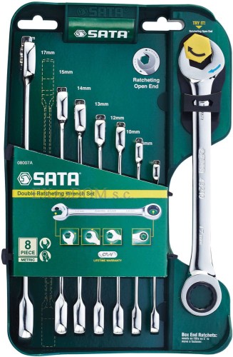 Klucze płasko - oczkowe z podwójną grzechotką Gearwrench SATA zestaw 8 szt.