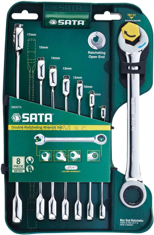 Klucze płasko - oczkowe z podwójną grzechotką Gearwrench SATA zestaw 8 szt.