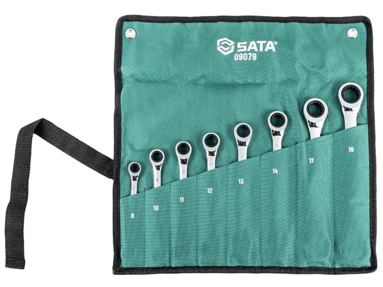 Klucze płasko - oczkowe z podwójną grzechotką Gearwrench SATA zestaw 8 szt. 09079