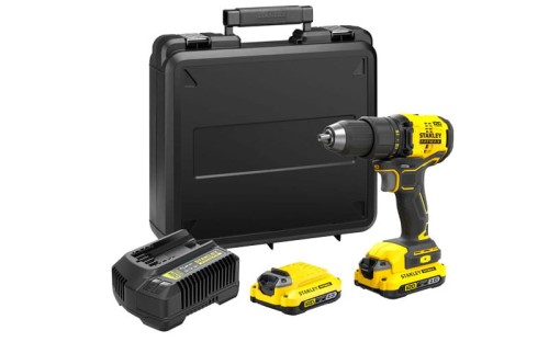 Wiertarko - wkrętarka bezszczotkowa 18V Stanley Fatmax V20; 2 akumulatory 2,0Ah Li-Ion, walizka SFMCD710D2K-QW