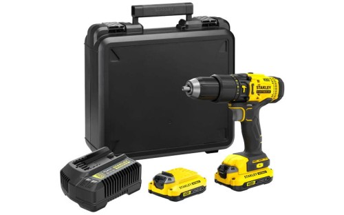 Wiertarko - wkrętarka udarowa 18V Stanley Fatmax V20; 2 akumulatory 1,5Ah Li-Ion, walizka SFMCD711C2K