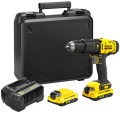Wiertarko - wkrętarka udarowa 18V Stanley Fatmax V20; 2 akumulatory 1,5Ah Li-Ion, walizka SFMCD711C2K