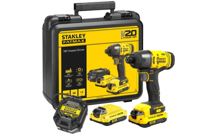 Zakrętarka udarowa Stanley V20, 2x aku. 1.5Ah walizka SFMCF800C2K-QW