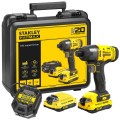 Zakrętarka udarowa Stanley V20, 2x aku. 1.5Ah walizka SFMCF800C2K-QW