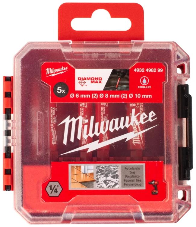 Wiertła diamentowe Milwaukee Diamond Max zestaw 5 szt. 4932498299