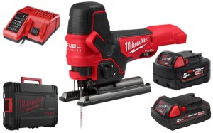 Wyrzynarka Milwaukee M18FBJS-522X 2x aku.: 5.0Ah + 2.0Ah, walizka, szybka ładowarka