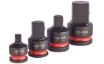 Redukcje - adaptory udarowe kpl. 4 sztuki Milwaukee Shockwave przejściówki 4932480356