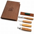 Zestaw do rzeźbienia BeaverCraft w drewnianym etui, 4 narzędzia + akcesoria do polerowania S19 Book
