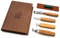 Zestaw do rzeźbienia BeaverCraft w drewnianym etui, 4 narzędzia + akcesoria do polerowania S19 Book