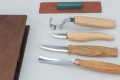 Zestaw do rzeźbienia BeaverCraft w drewnianym etui, 4 narzędzia + akcesoria do polerowania S43 Book