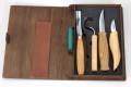 Zestaw do rzeźbienia BeaverCraft w drewnianym etui, 4 narzędzia + akcesoria do polerowania S43 Book