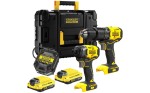 Zestaw Stanley V20: wiertarko-wkrętarka SFMCD715, zakretarka udarowa SFMCF810B, 2x aku. 2Ah, walizka TSTACK SFMCK461D2T-QW