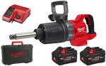 Klucz udarowy Milwaukee 2711Nm 1" z rękojeścią D M18ONEFHIWF1D-802C 2x aku. Forge 8.0Ah,  ładowarka w walizce