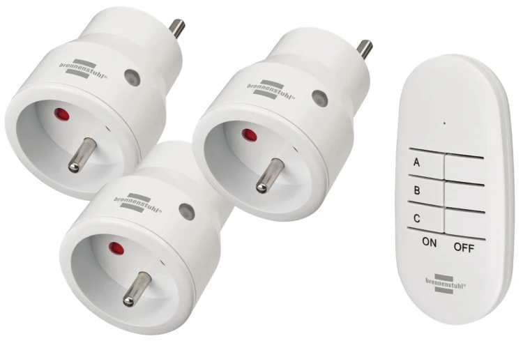 Przełączniki wyłączniki bezprzewodowe radiowe gniazdka na pilota 3 sztuki Comfort-Line Mini Brennenstuhl (id: 12583)