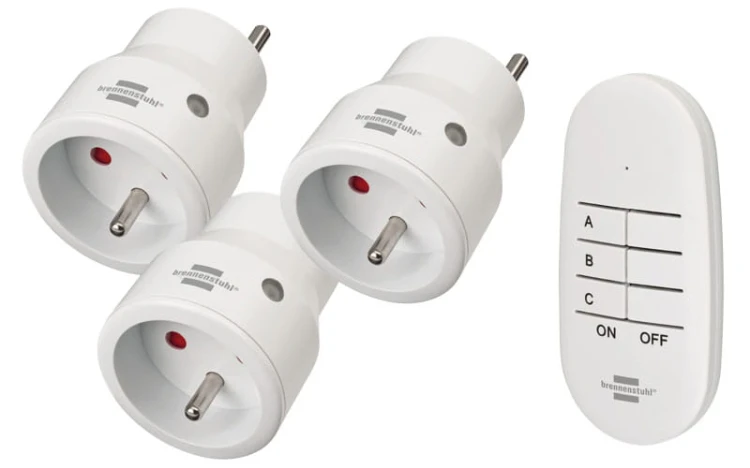 Przełączniki wyłączniki bezprzewodowe radiowe gniazdka na pilota 3 sztuki Comfort-Line Mini Brennenstuhl (id: 12583)