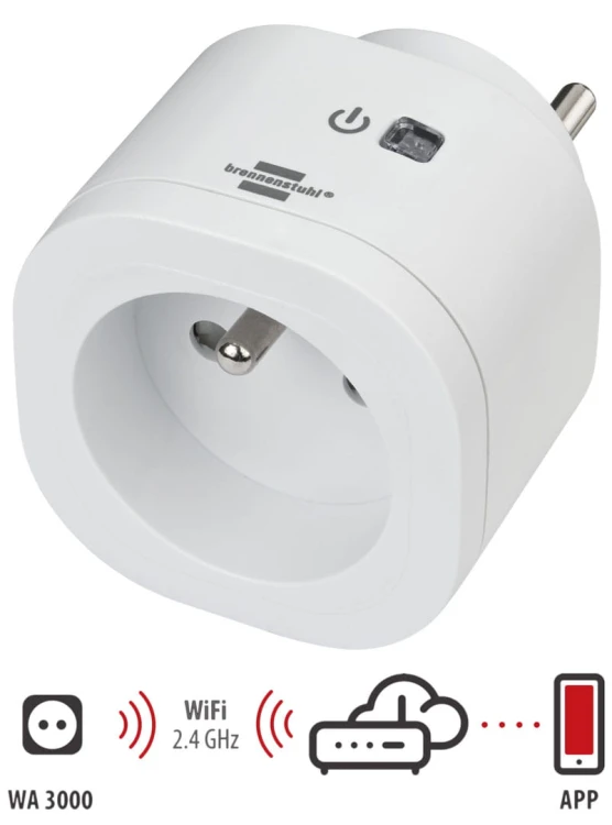 nteligentne gniazdo WLAN WIFI WA 3000 XS01 ze sterowaniem głosowym Brennenstuhl