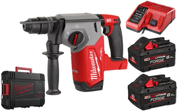 Młotowiertarka SDS-Plus Milwaukee 2,5J 18V M18FHX-552X 2x aku 8,0Ah, ładowarka, walizka