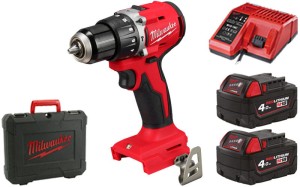 Kompaktowa wiertarko wkrętarka udarowa Milwaukee 18V M18BLPDRC-402C walizka 2x aku. 4,0Ah ładowarka 4933492824