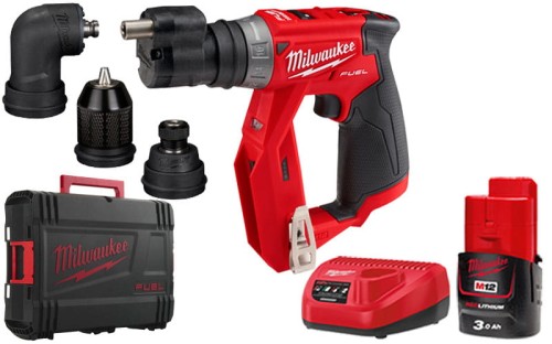 Wiertarko wkrętarka Milwaukee z 4 głowicami M12FDDXKIT-301X 34Nm 12V walizka 1x aku. 3,0Ah ładowarka