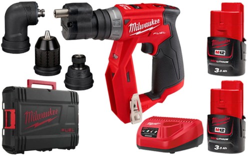 Wiertarko wkrętarka Milwaukee z 4 głowicami M12FDDXKIT-302X 34Nm 12V walizka 2x aku. 3,0Ah ładowarka