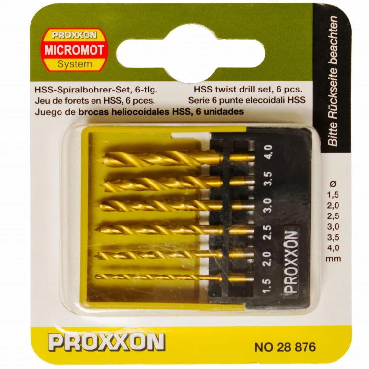 Wiertła do metalu proxxon tytanowe kpl. 6 sztuk 28876