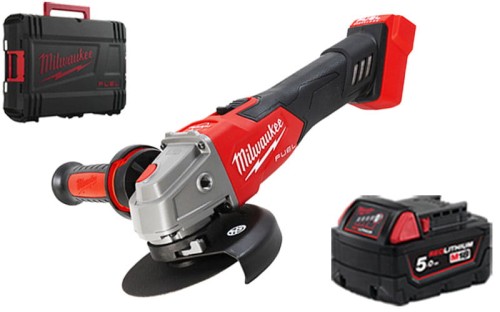 Szlifierka kątowa z hamulcem Milwaukee 18V M18FSAG125XB-501X silnik bezszczotkowy + akumulator 5,0Ah w walizce