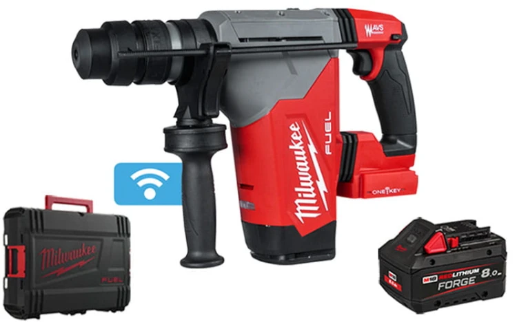 Młotowiertarka SDS-Plus Milwaukee 32mm 5.0J 18V M18ONEFHPX w walizce aku. 1x 8,0Ah FORGE™ bez ładowarki