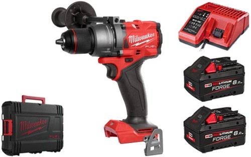 Wiertarko wkrętarka udarowa Milwaukee 158Nm 18V M18FPD3 walizka 2x aku. 8,0 Ah FORGE™ ładowarka