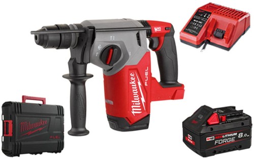 Młotowiertarka SDS-Plus Milwaukee 2,5J 18V M18FH-801X 1x aku. FORGE™ 8.0Ah, ładowarka, walizka