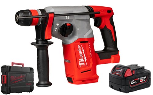 Młotowiertarka SDS-Plus Milwaukee 2,3J 18V M18BLHX-0X + 1x aku. 5.0Ah w walizce, bez ładowarki