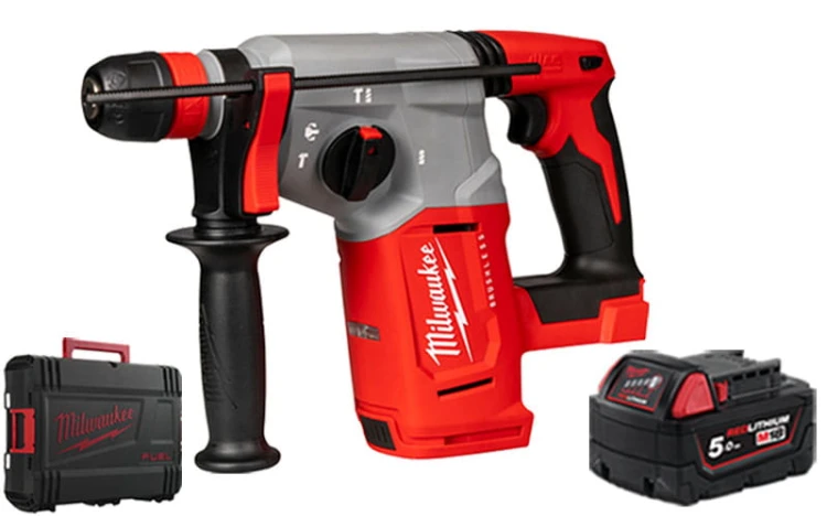 Młotowiertarka SDS-Plus Milwaukee 2,3J 18V M18BLHX-0X + 1x aku. 5.0Ah w walizce, bez ładowarki