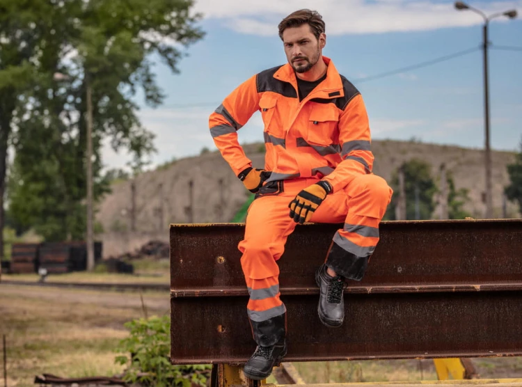 Spodnie ostrzegawcze robocze czarno-pomarańczowe Lahti Pro rozmiar XL, L4052604