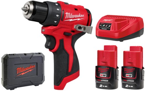 Wiertarko – wkrętarka Milwaukee M12BLDDRC-202C 40Nm 12V 2x aku. 2,0Ah, ładowarka, walizka 4933499686