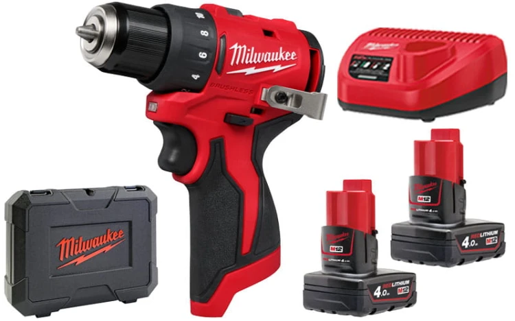 Wiertarko – wkrętarka Milwaukee M12BLDDRC-402C 40Nm 12V 2x aku. 4,0Ah, ładowarka, walizka 4933499688