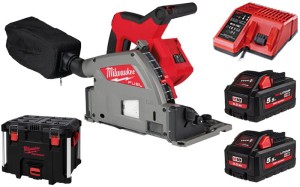 Zagłębiarka Milwaukee M18FPS55-552P, 2x aku. 5,5Ah, ładowarka w walizce Packout XL 4933478778