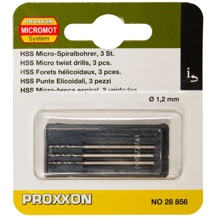 Wiertła precyzyjne Proxxon śr. 1,2mm kpl. 3 szt. 28856