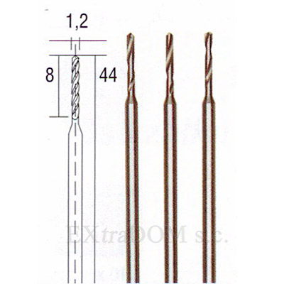 Wiertła precyzyjne Proxxon śr. 1,2mm kpl. 3 szt. 28856