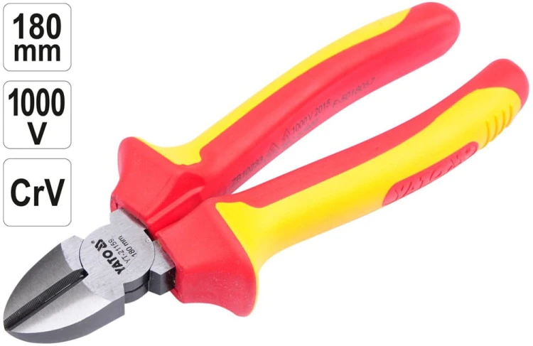 Szczypce tnące boczne 180mm VDE YATO YT-21159
