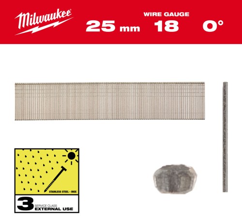 Sztyfty nierdzewne Milwaukee 18G INOX SC3