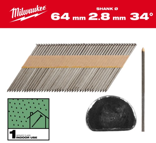 Gwoździe pierścieniowe Milwaukee do gwoździarki M18 FFN