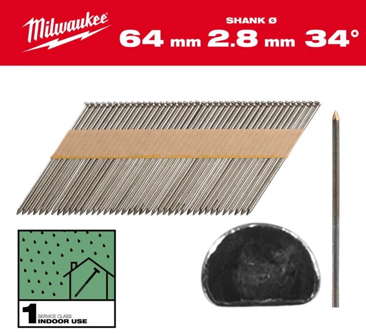 Gwoździe pierścieniowe Milwaukee do gwoździarki M18 FFN