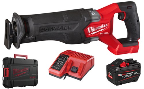 Milwaukee Pilarka szablasta M18FSZ-121X FUEL™ SAWZALL™ 1x aku. 12,0 Ah FORGE™, ładowarka, walizka HD Box