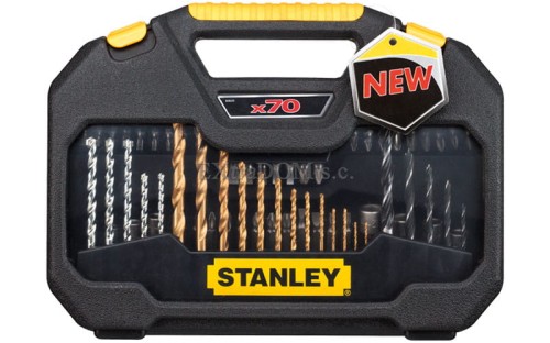 Bity, wiertła STANLEY zestaw 70 cz. w mocnej kasecie STA7184