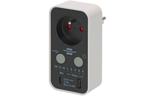 Elektroniczny sterownik czasowy z USB A i USB C Brennenstuhl