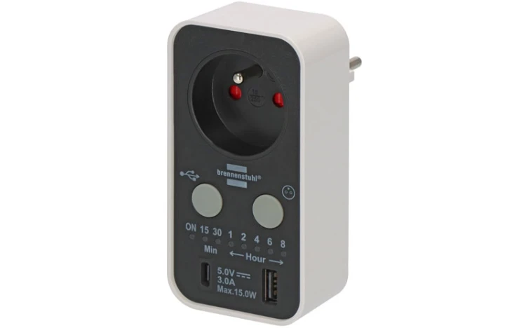Elektroniczny sterownik czasowy z USB A i USB C Brennenstuhl