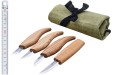 Podstawowy zestaw 4 noży do rzeźbienia, w etui z materiału Beaver Craft BCS07